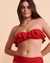 BLEU ROD BEATTIE Haut de bikini bandeau à volants KORE Rouge RBKK22109H - View1