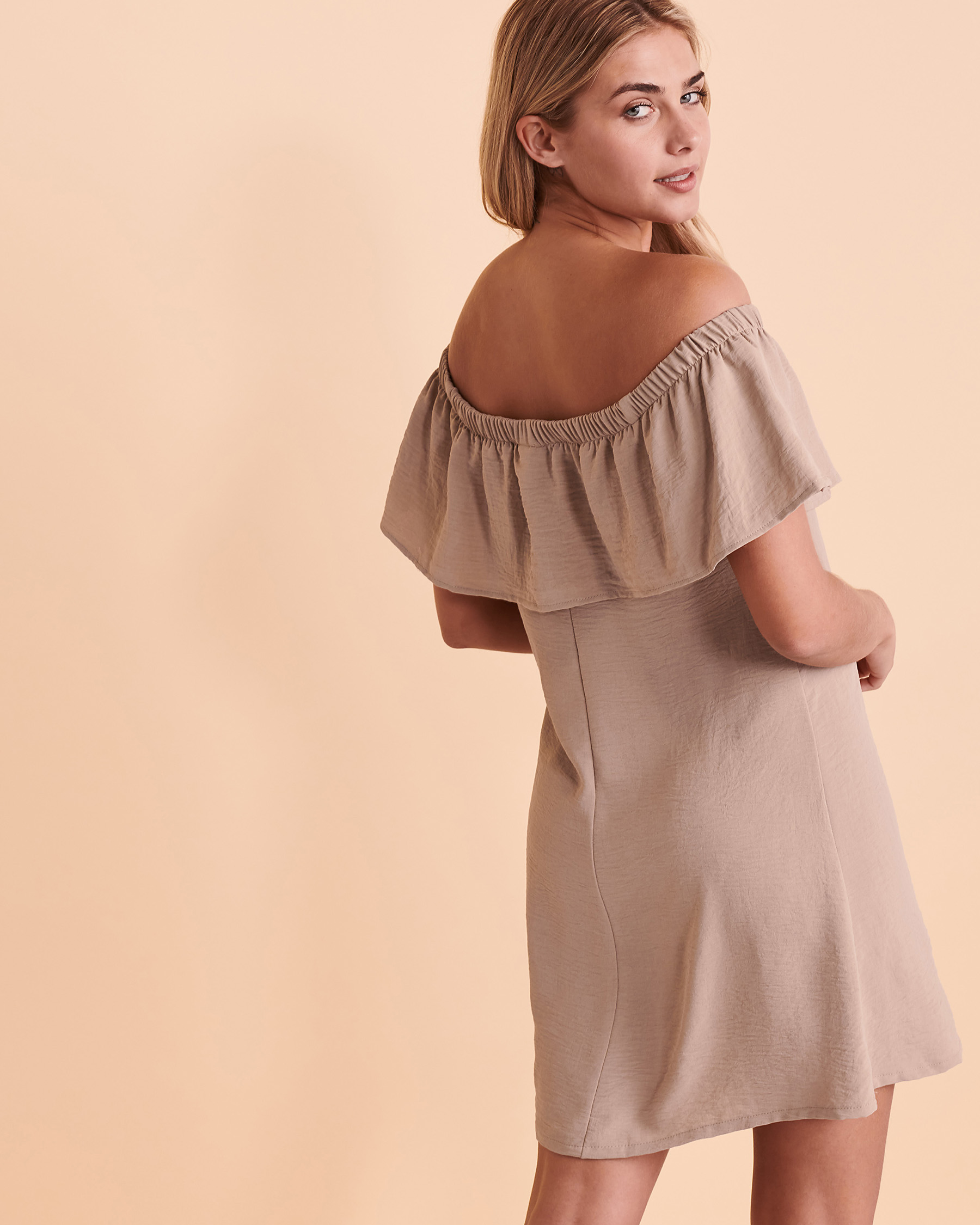 COVER ME Off the Shoulder Dress Tan 22052575 - View2
