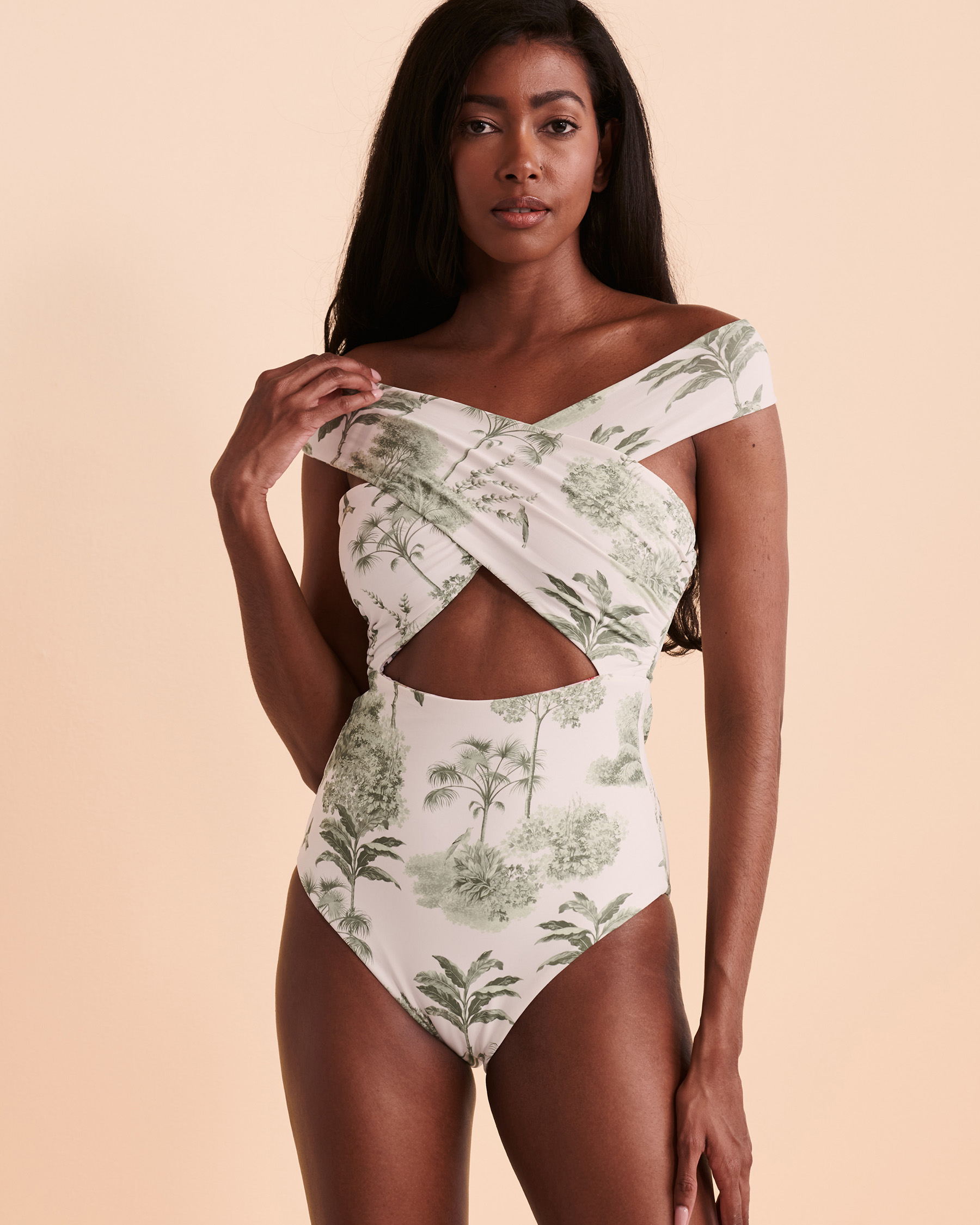 MAAJI COCO FOREST Reversible Bandeau One-piece Swimsuit Forest 2771SOC601 - View3