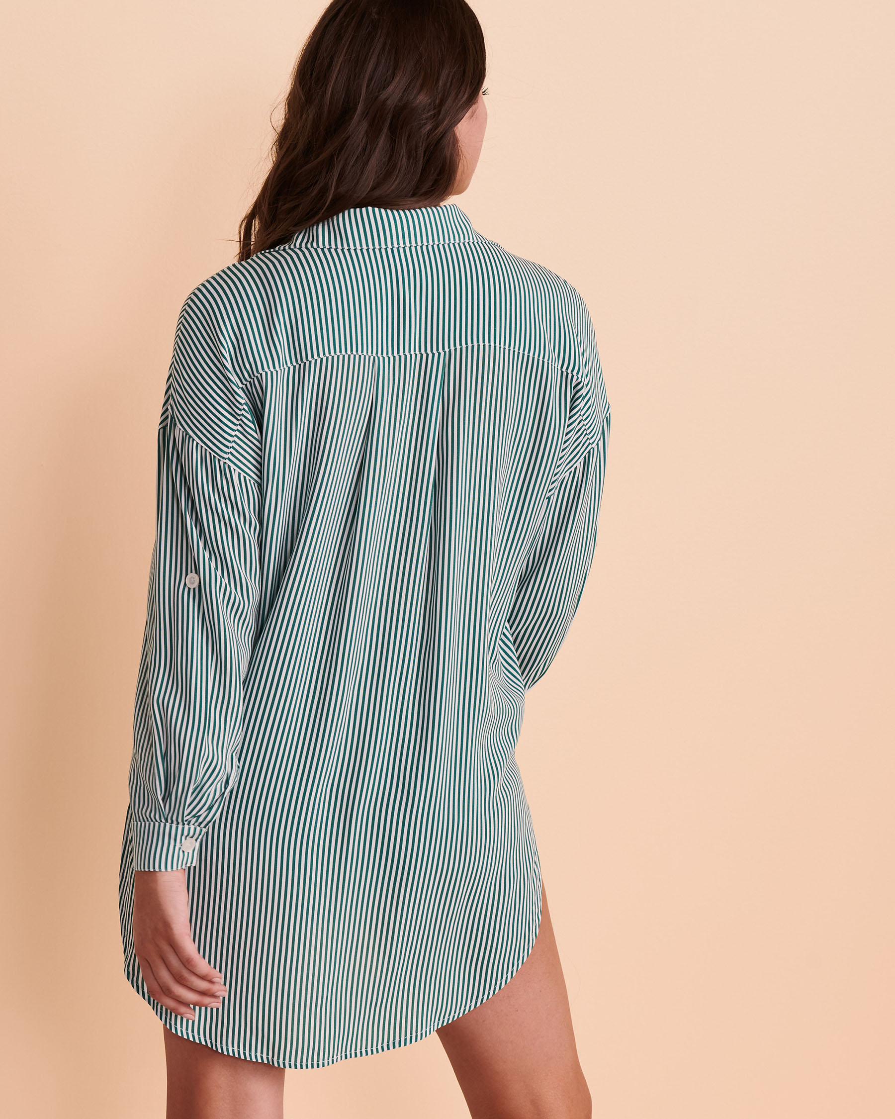 ANNE COLE COASTAL PALM Striped Shirt Ocean green 22MC53019 - View4