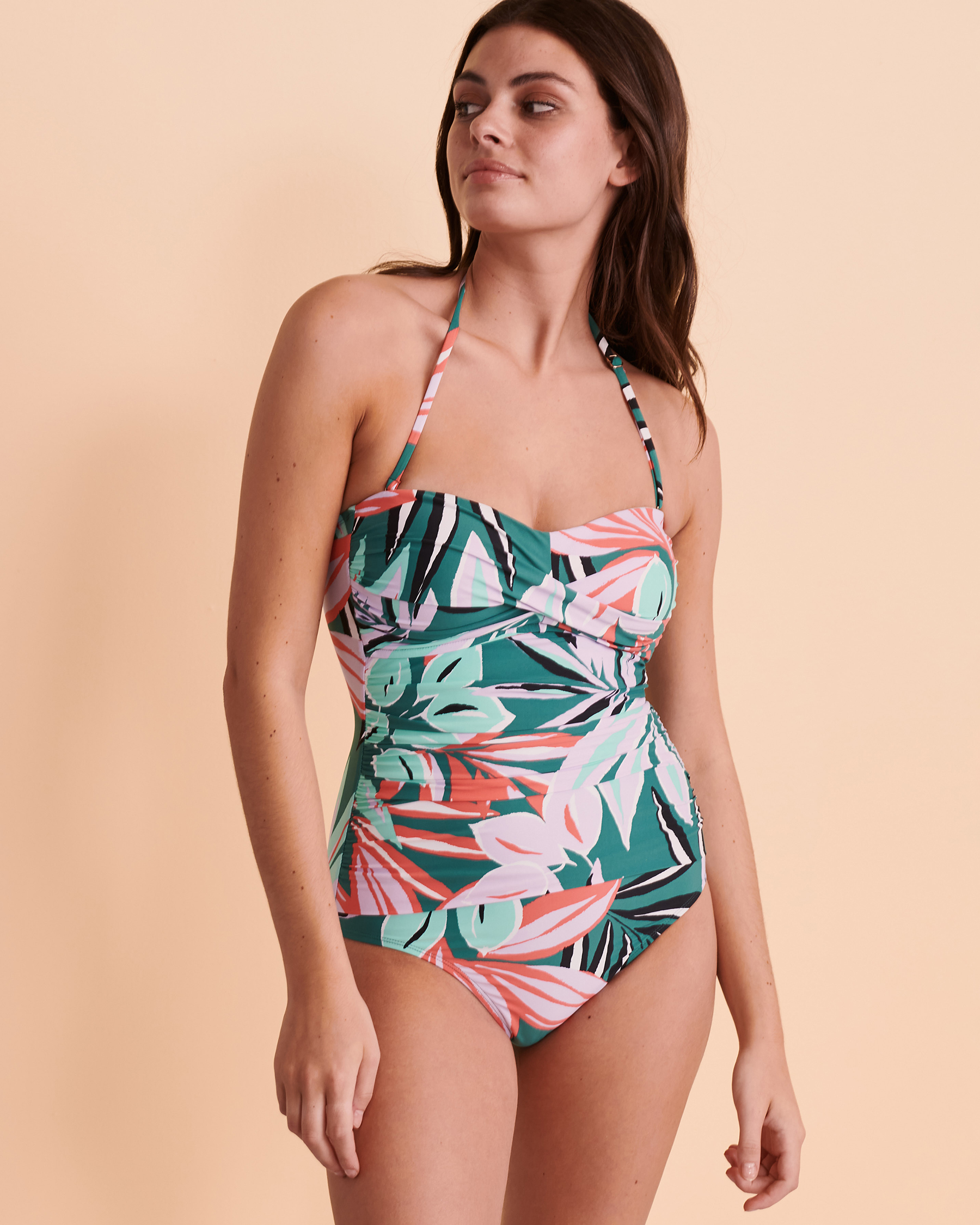 ANNE COLE ZESTY TROPICAL Bandeau One-piece Swimsuit Tropical print 22MO00516 - View4