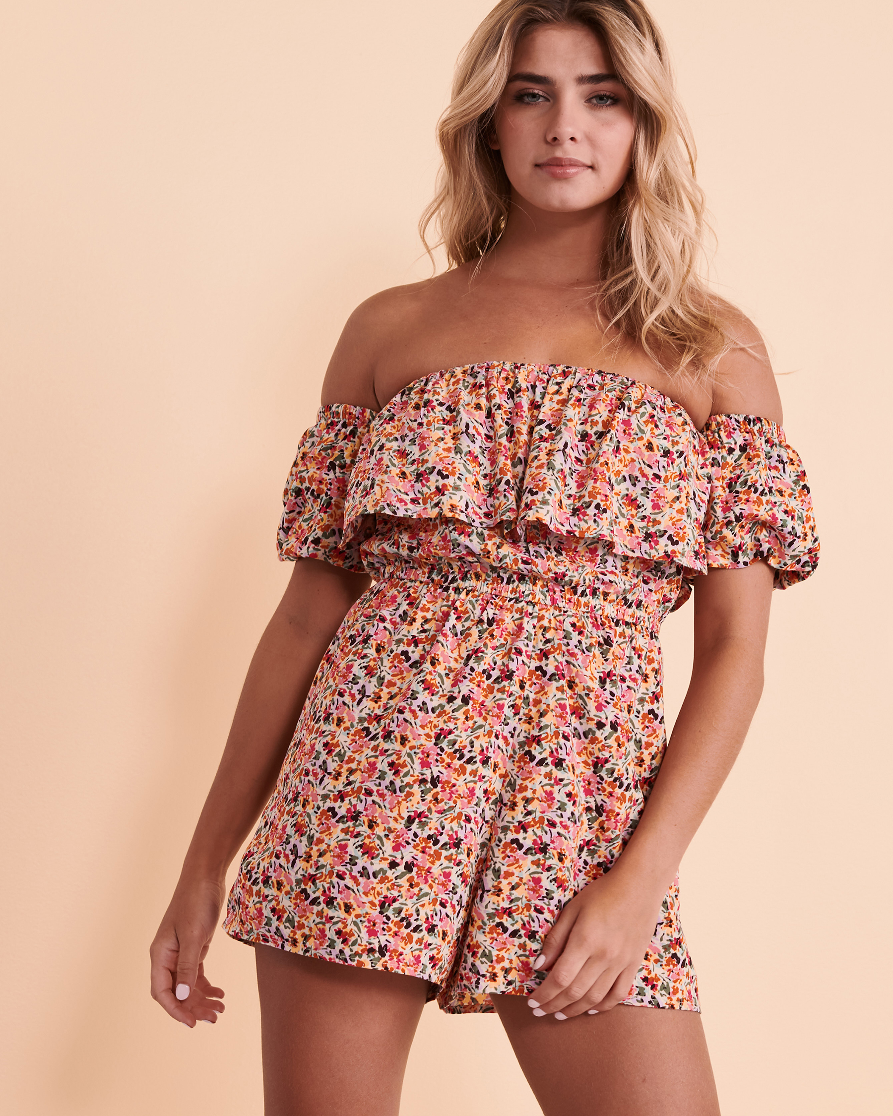 ROXY ANOTHER DAY Off-the-shoulder Romper Floral ARJWD03455 - View1