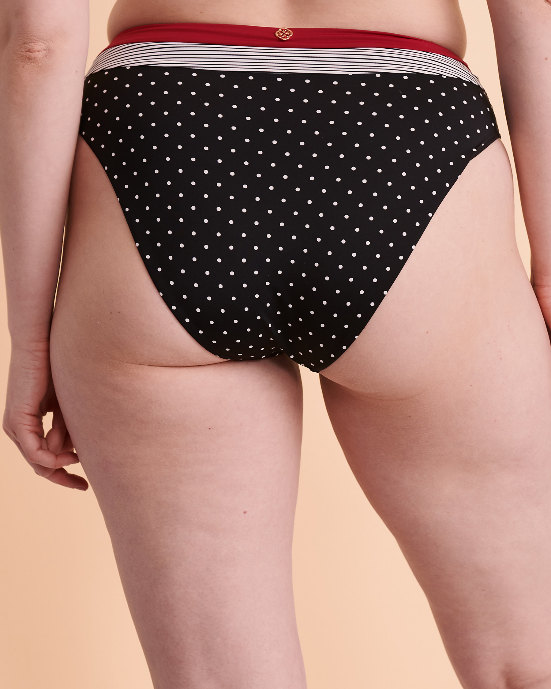 TURQUOISE COUTURE CRUISING High Waist Bikini Bottom Dots 01300104 - View4