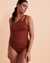 LA BLANCA ISLAND GODDESS One Shoulder Tankini Top Cinnamon LB1IG82 - View1