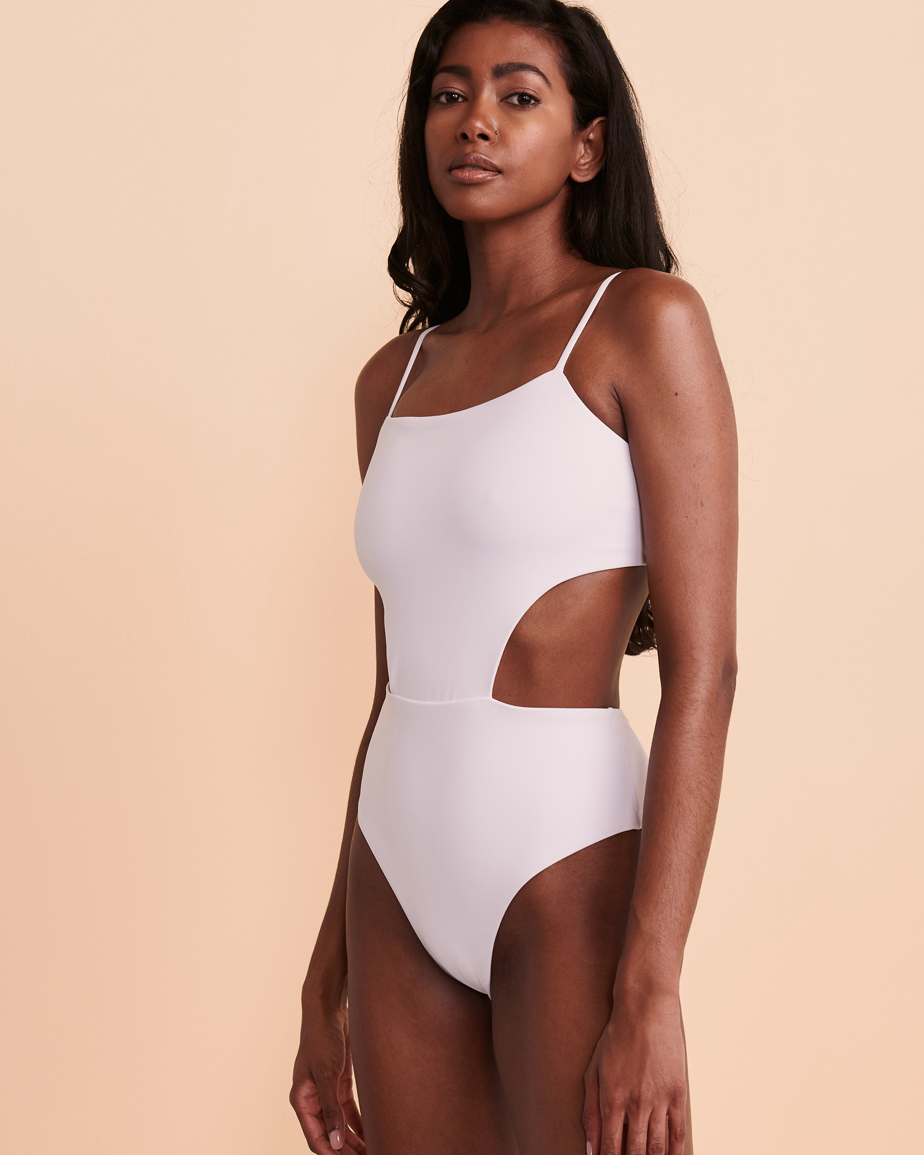 KIBYS ROCKY Cut-out One-piece Swimsuit - White