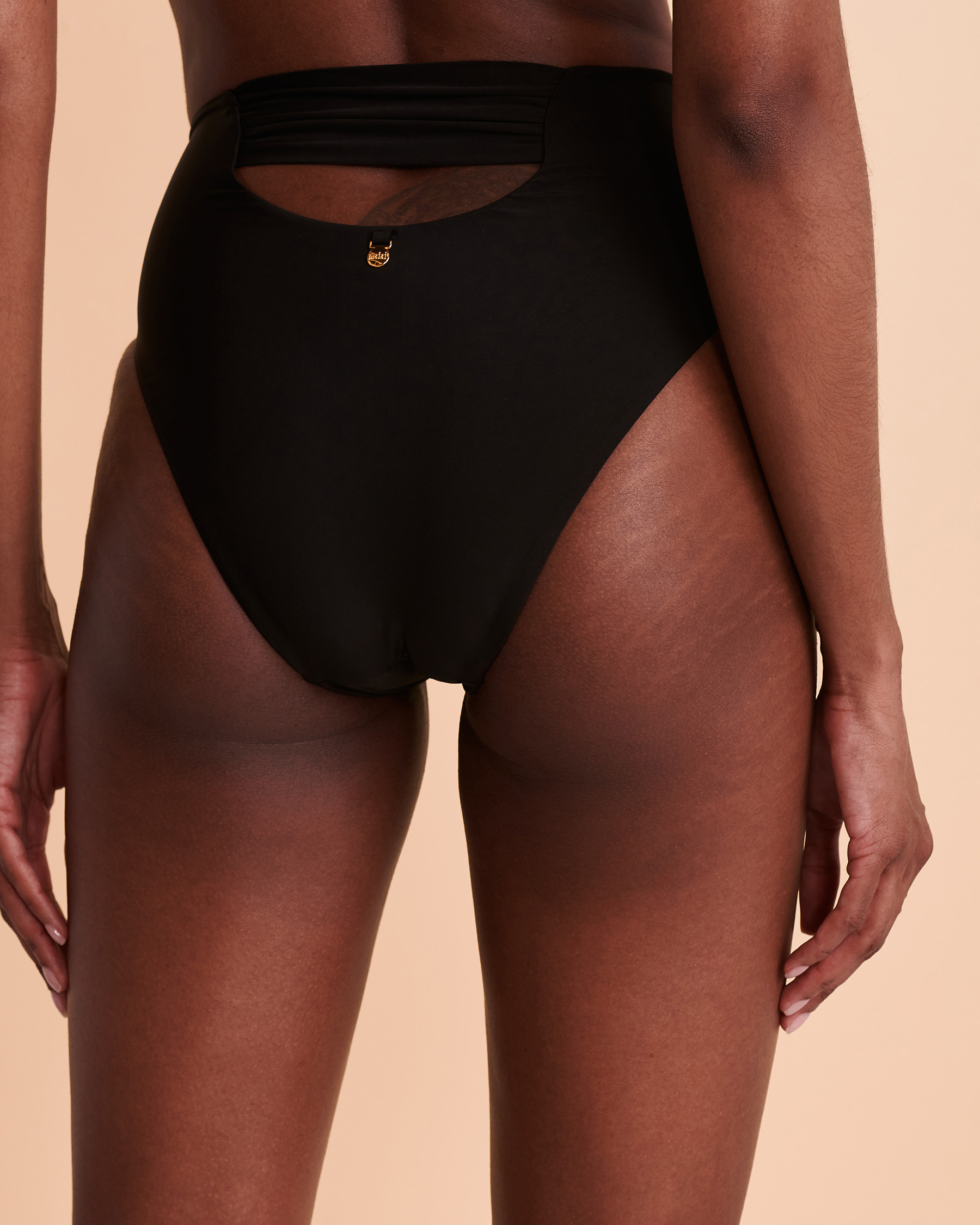 MALAI BAY High Waist Bikini Bottom Black B19001 - View3