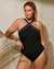 RALPH LAUREN Luxury High Neck One-piece Swimsuit Black 20393213 - View1