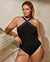 RALPH LAUREN Luxury High Neck One-piece Swimsuit Black 20393213 - View1