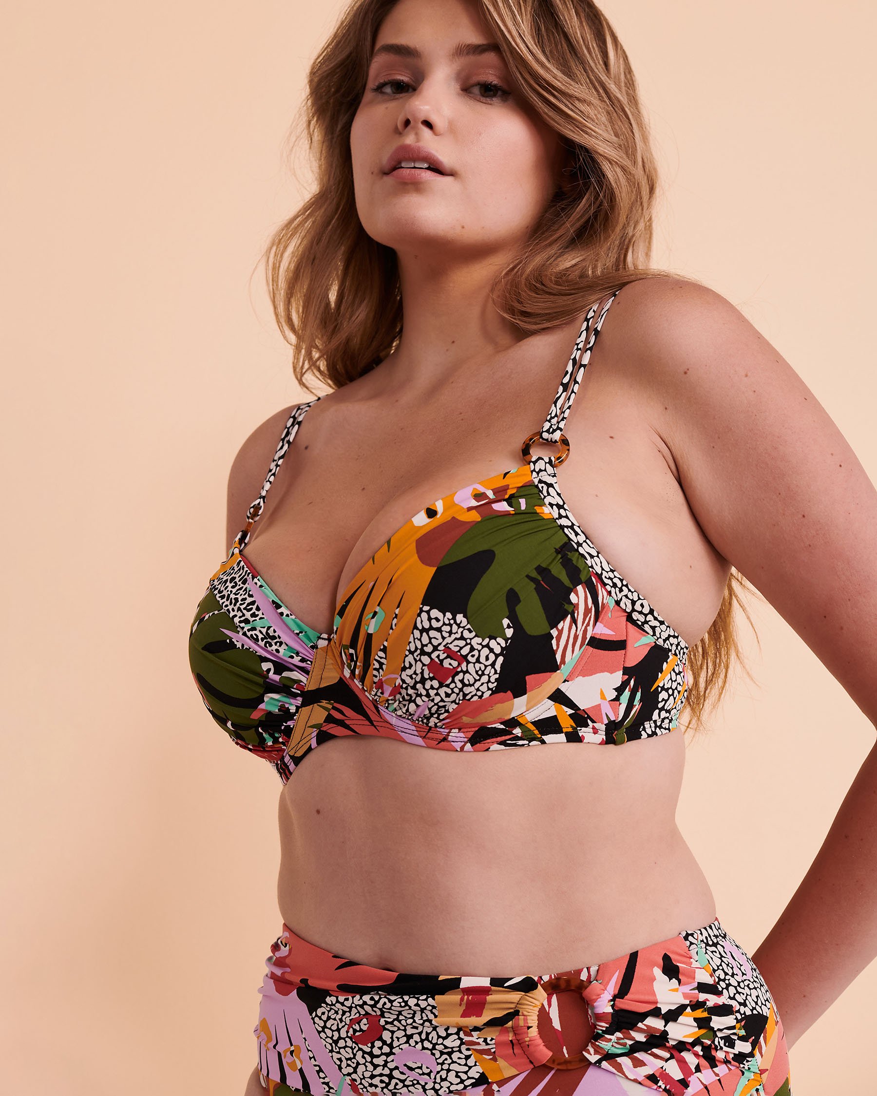 BLEU ROD BEATTIE LET'S GET LOUD DD Cup Bikini Top - Multicolor