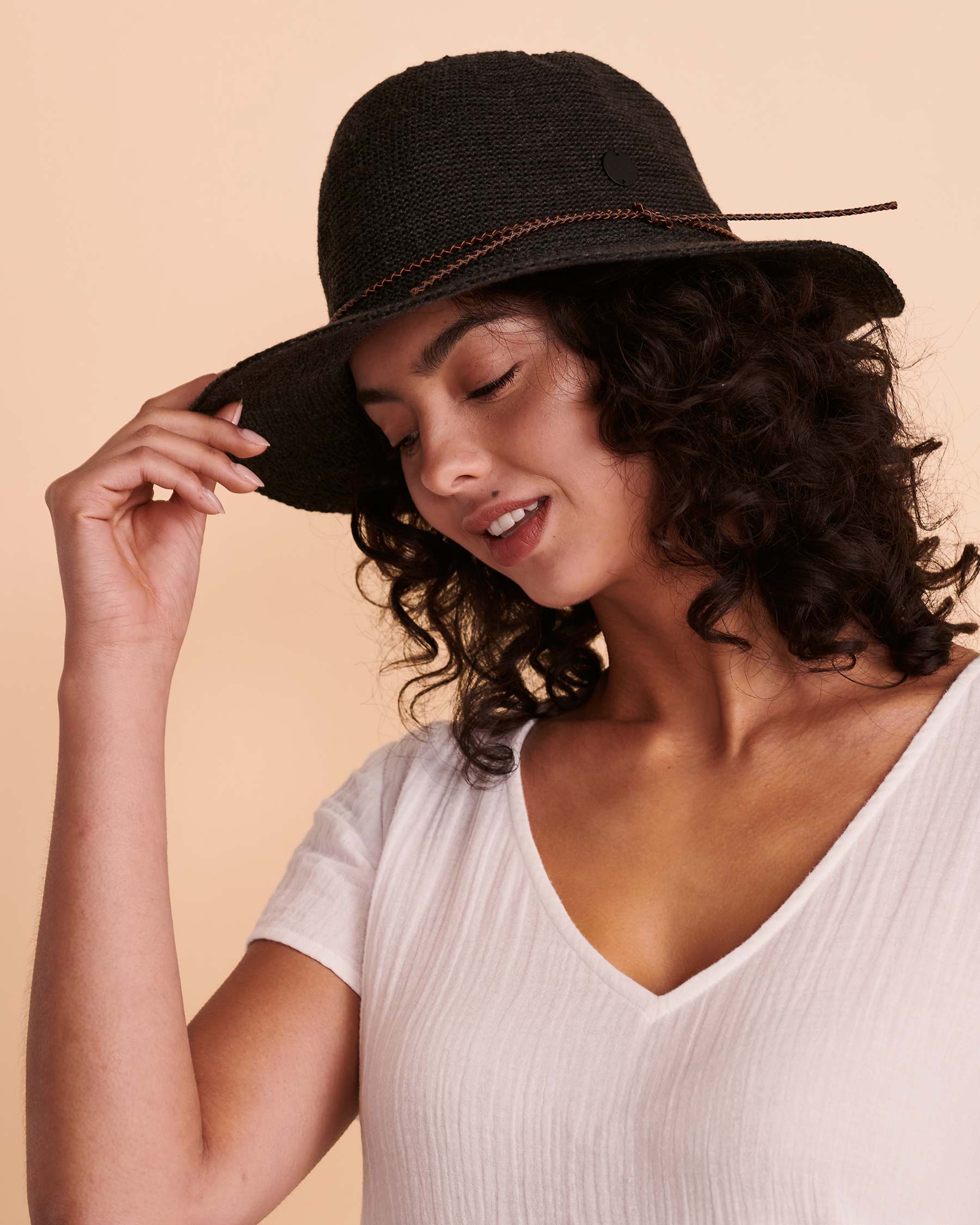 RIP CURL SPICE TEMPLE Panama Hat Washed black Bikini Village