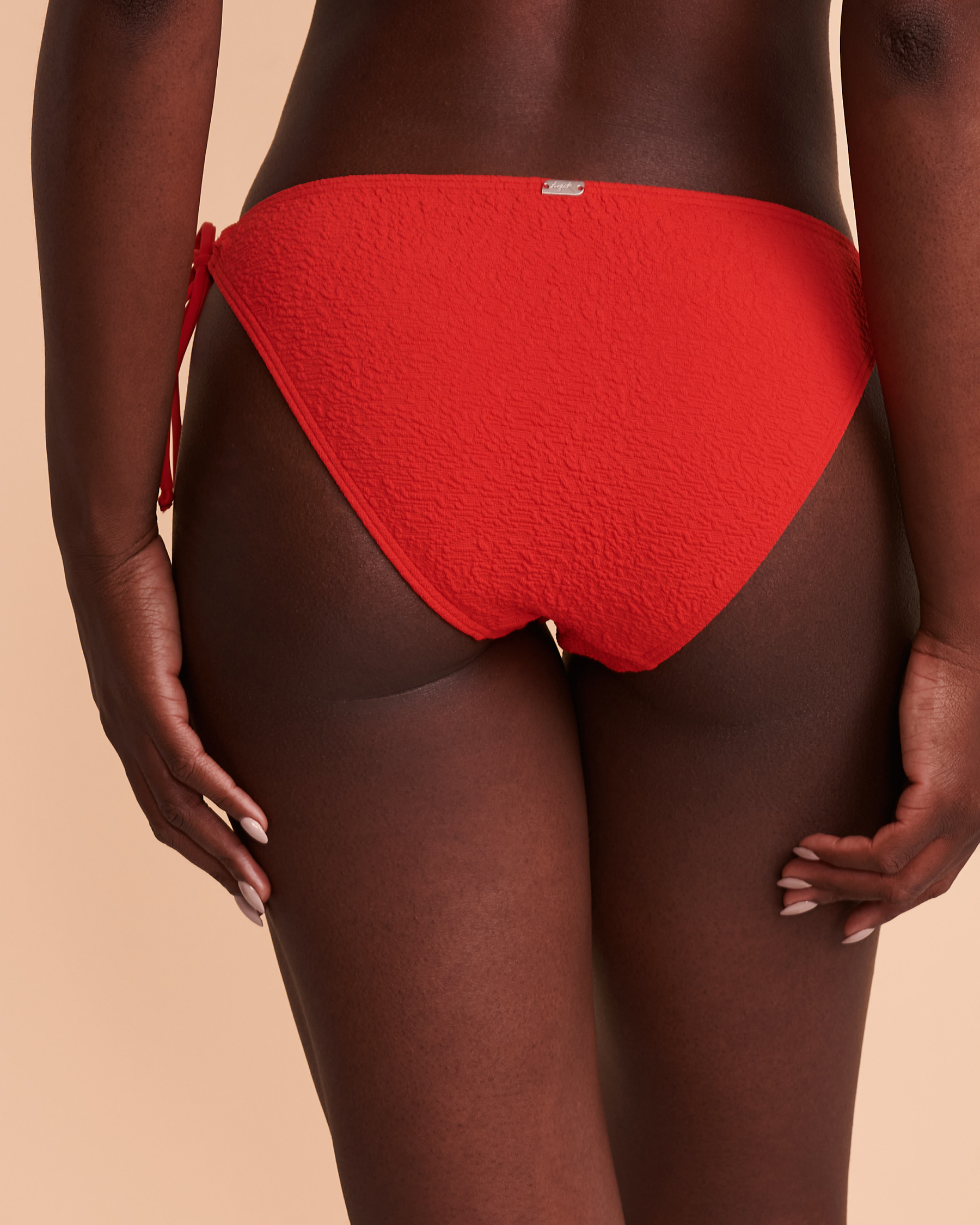 TROPIK TEXTURED Brazilian Bikini Bottom Red 01300077 - View3