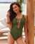 BLEU ROD BEATTIE PARADISE FOUND Laced One-piece Swimsuit Green RBPF00226H - View1