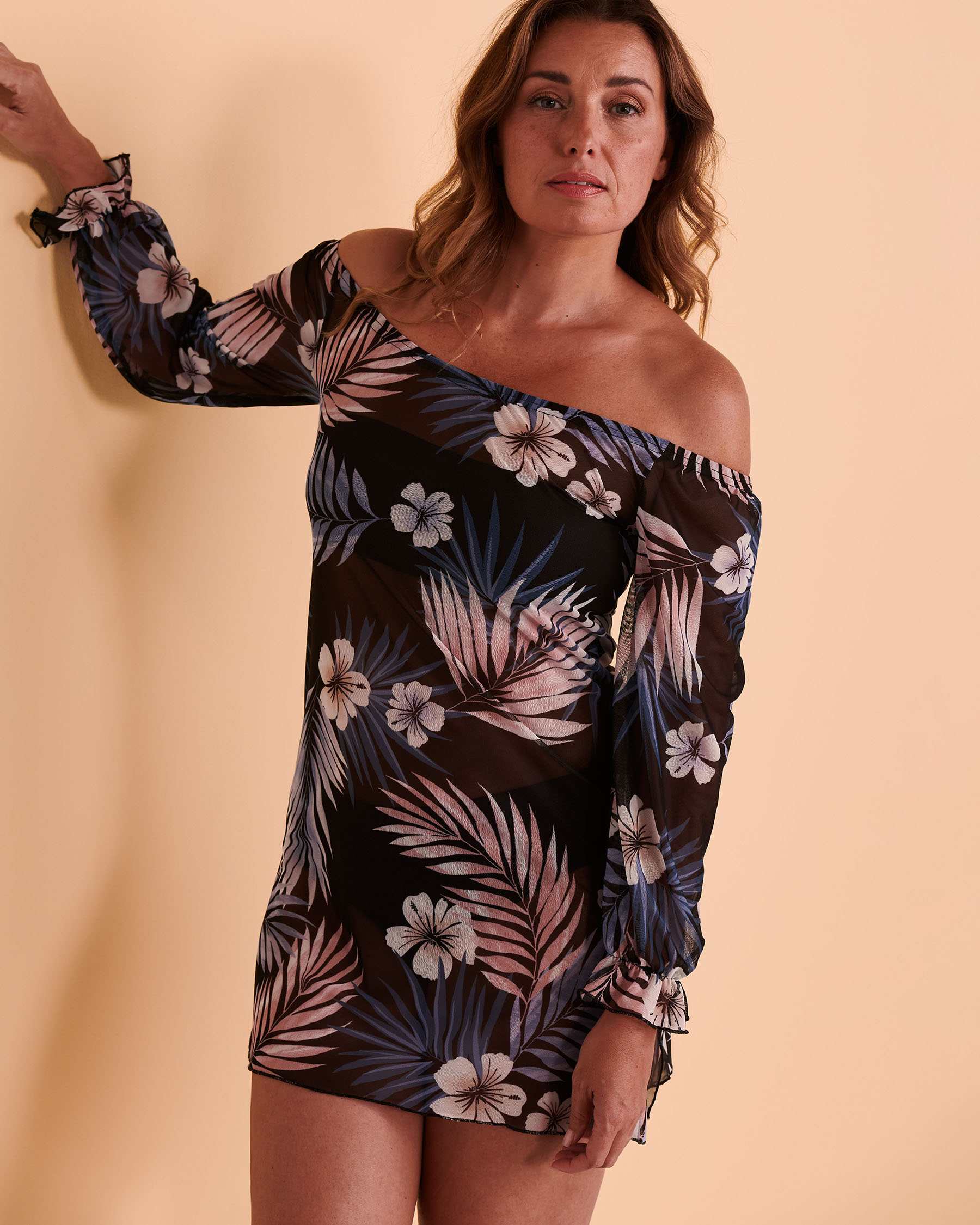 COVER ME Mesh Cover-up Tropical print 23020169 - View1