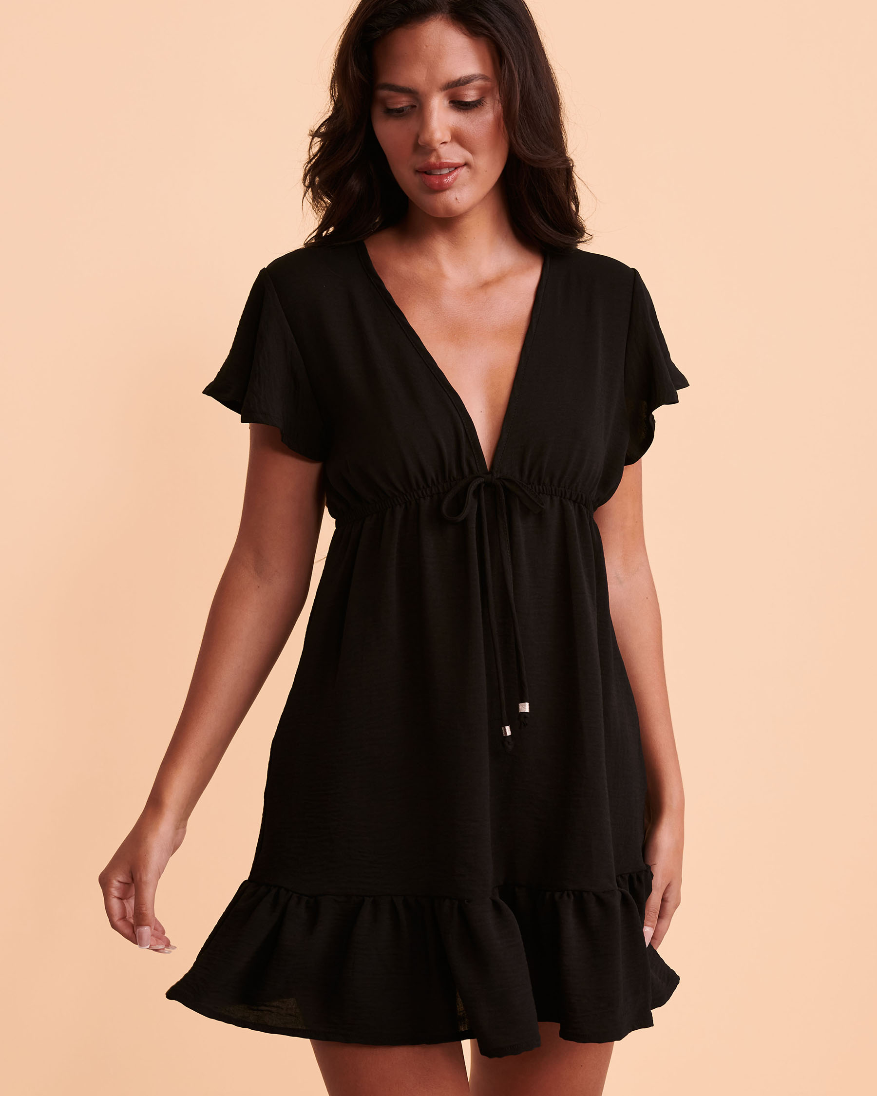 COVER ME Short Sleeves Airflow Dress Black 23022507 - View1