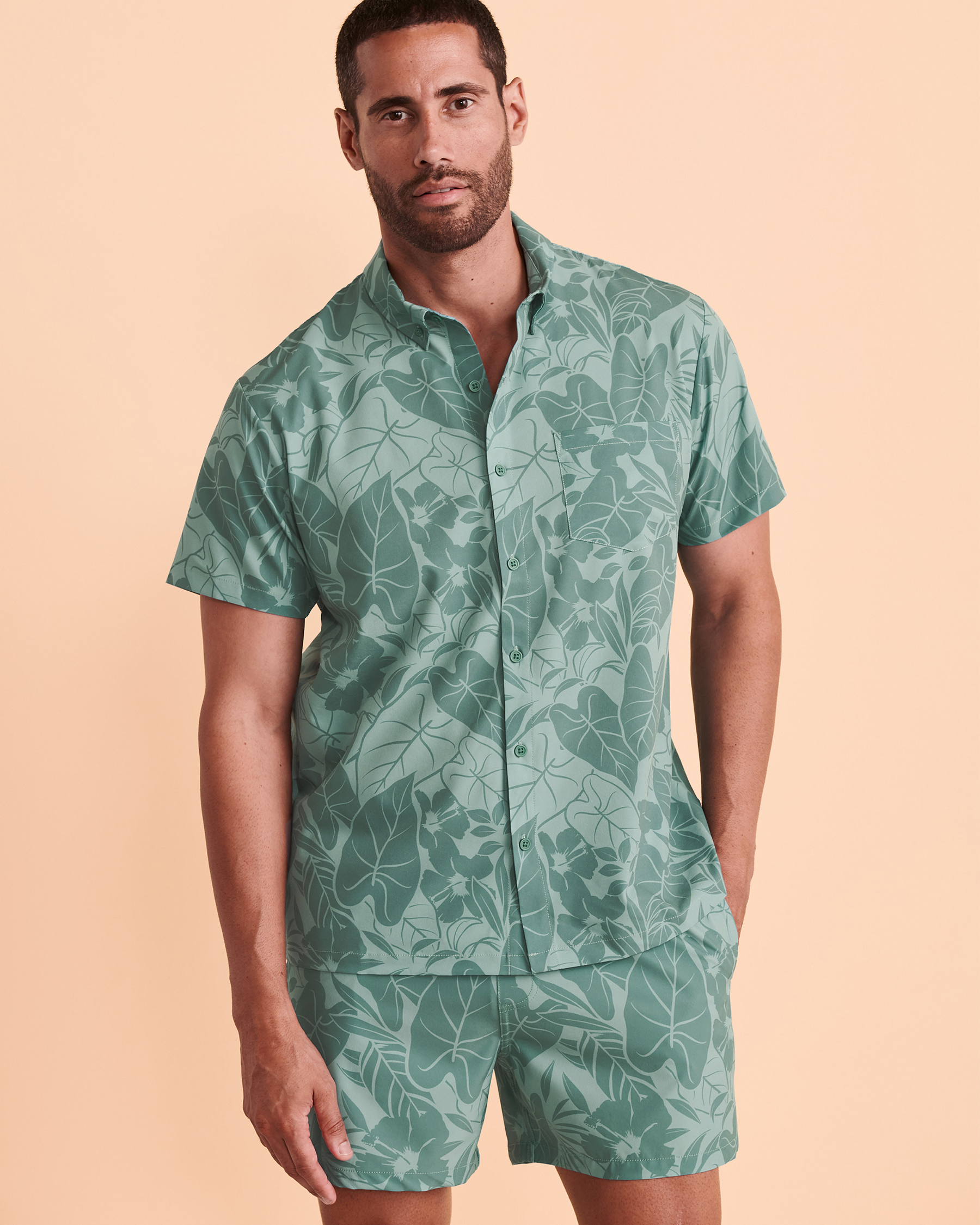 HAMABE Short Sleeve Shirt Tropical print 04100006 - View3