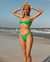 KULANI KINIS Peppermint Ribbed Plunge Bikini Top Flashy green TOP152GRIB - View1