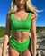 KULANI KINIS Peppermint Ribbed Bralette Bikini Top Flashy green TOP125GRIB - View1
