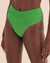 KULANI KINIS Peppermint Ribbed High Waist Cheeky Bikini Bottom Flashy green BOT222GRIB - View1