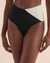 L*SPACE Domino High Waist Cheeky Bikini Bottom Black and cream CBHTC23 - View1