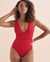 SEA LEVEL Eco Essentials Plunge One-piece Swimsuit Red SL1039ECO - View1