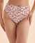 TROPIK Bas de bikini taille haute noué aux hanches Textured Brun floral 01300236 - View1