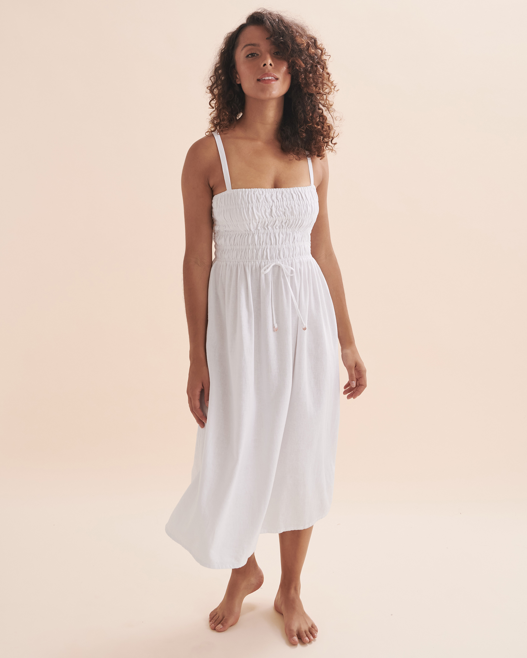 TURQUOISE COUTURE Linen Long Dress - White | Bikini Village