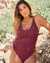 TURQUOISE COUTURE Burgundy Knotted Detail One-Piece Swimsuit Burgundy 01400037 - View1