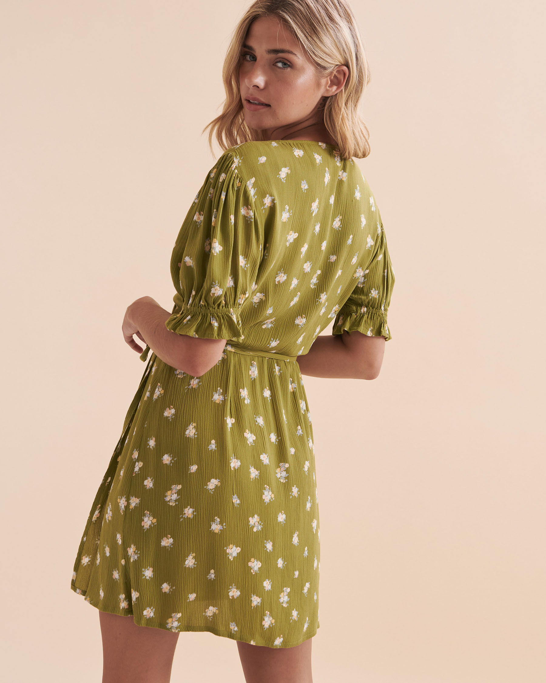 BILLABONG Chiquita Mini Wrap Dress Olive green ABJWD00624 - View2