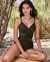 MIRACLESUIT Network Cross Front One-piece Swimsuit Nori green 6530075 - View1