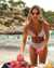 TROPIK Plaid Plunge Bikini Top Mauve plaid 01100234 - View1