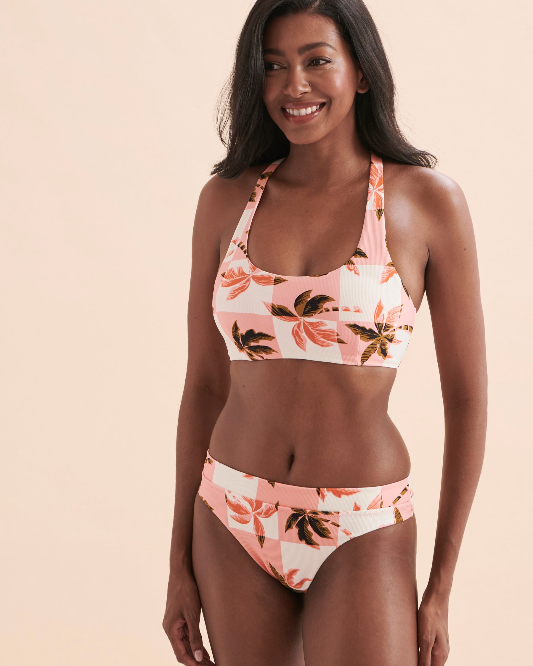 EVERYDAY SUNDAY Palm Square Bralette Bikini Top - Palm square