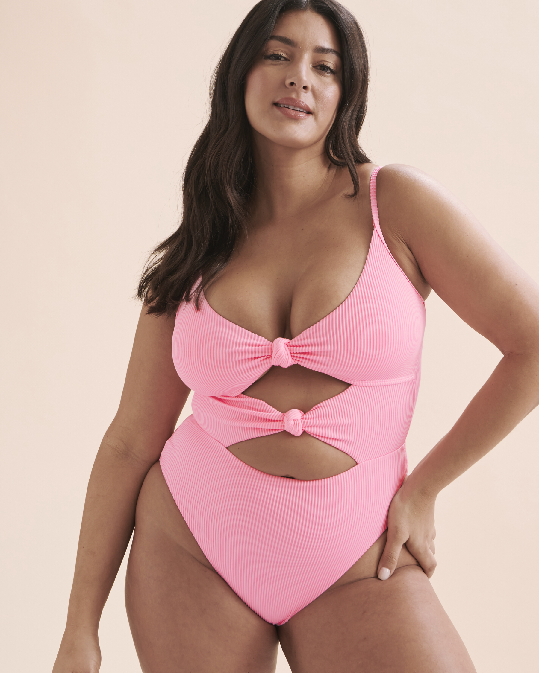 TROPIK Cotton Candy Ribbed One-piece Swimsuit - Cotton candy