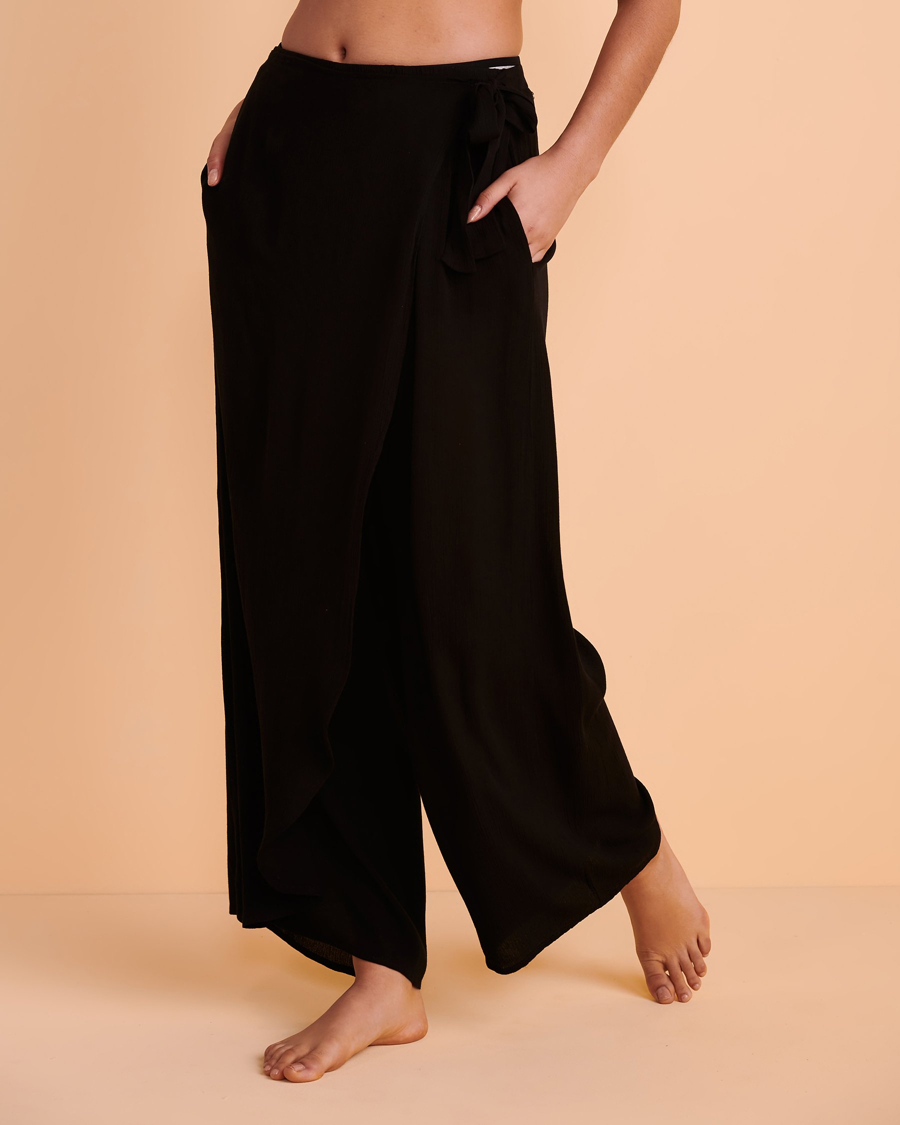 SANTEMARE Satin Wide Leg Pants - Majolica blue