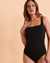 BLEU ROD BEATTIE WALK THE LINE Square Neck One-piece Swimsuit Black RBWL23971 - View1