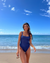 KULANI KINIS Maillot une-pièce côtelé YASMIN Bleu ONE316YRIB - View1