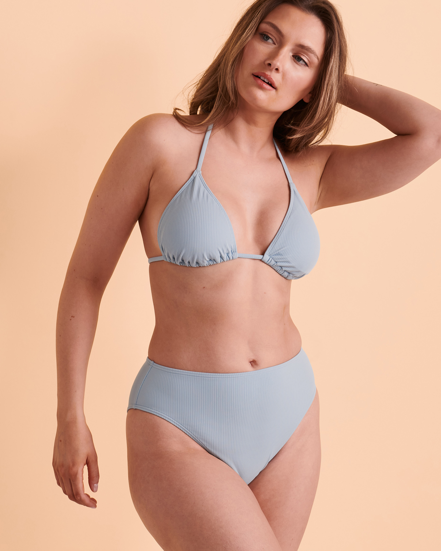 MY BIKINI STORY RIB Triangle Bikini Top - Aqua