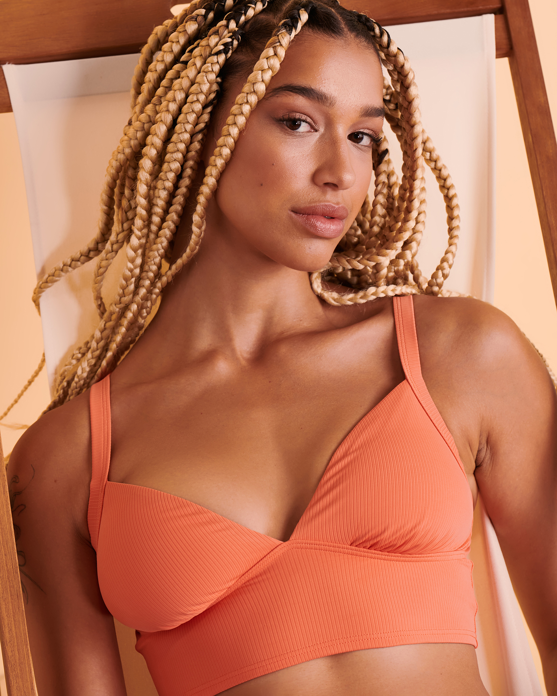 MY BIKINI STORY RIB Short Tankini Top - Coral