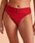 TURQUOISE COUTURE Bas de bikini taille haute SOLID Rouge 01300173 - View1