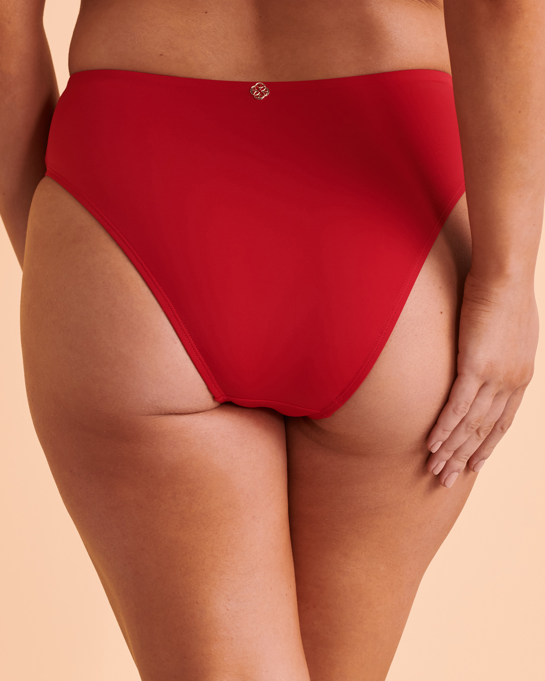 TURQUOISE COUTURE Bas de bikini taille haute SOLID Rouge 01300173 - Voir2