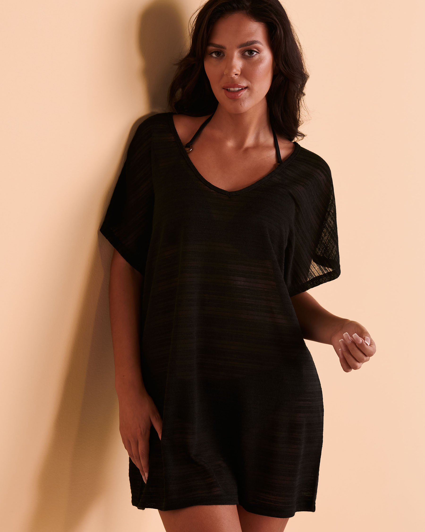 TURQUOISE COUTURE V-neck Tunic Black 02400021 - View1