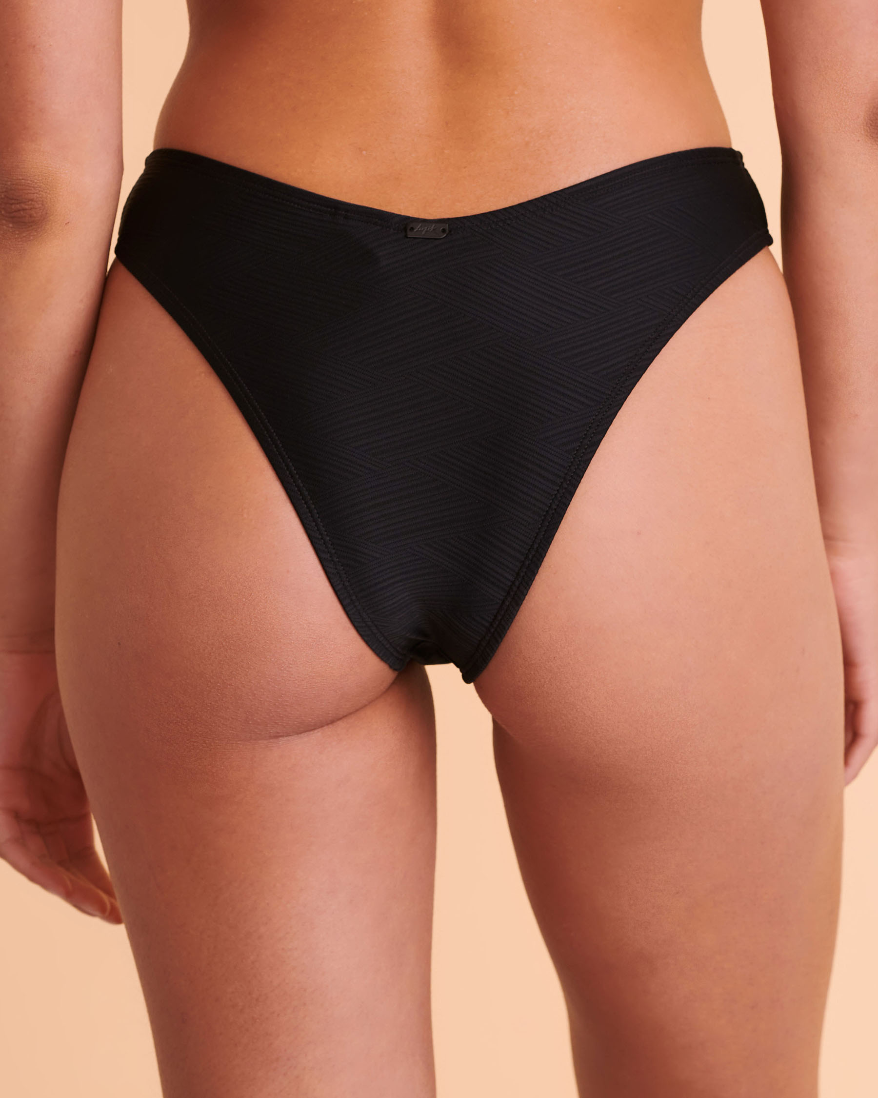 TROPIK TEXTURED Thong Bikini Bottom Black 01300168 - View2