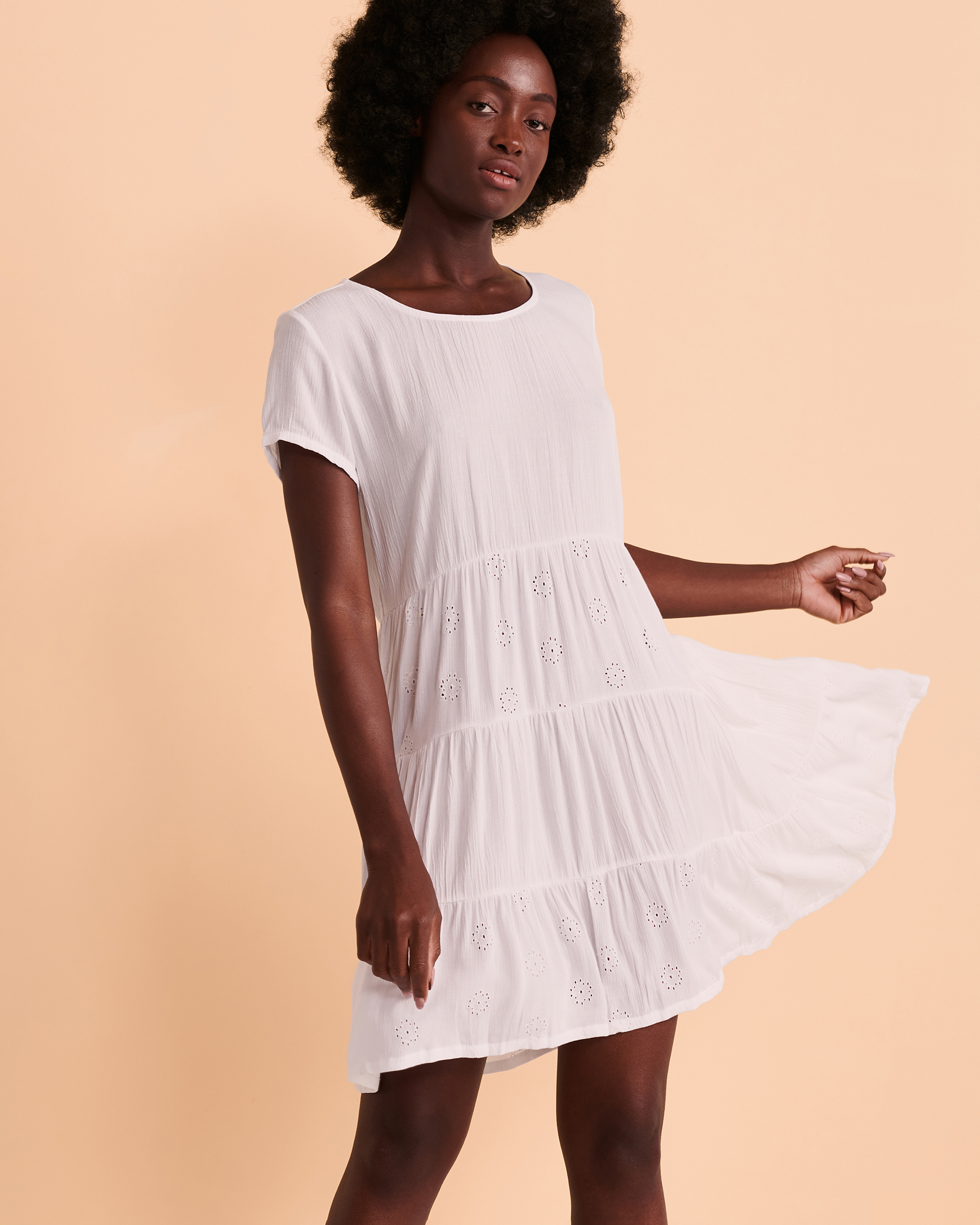 TROPIK Layered T-shirt Dress Bright white 02300077 - View1