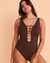 BLEU ROD BEATTIE KORE Strappy One-piece Swimsuit Chocolate RBPF00226 - View1