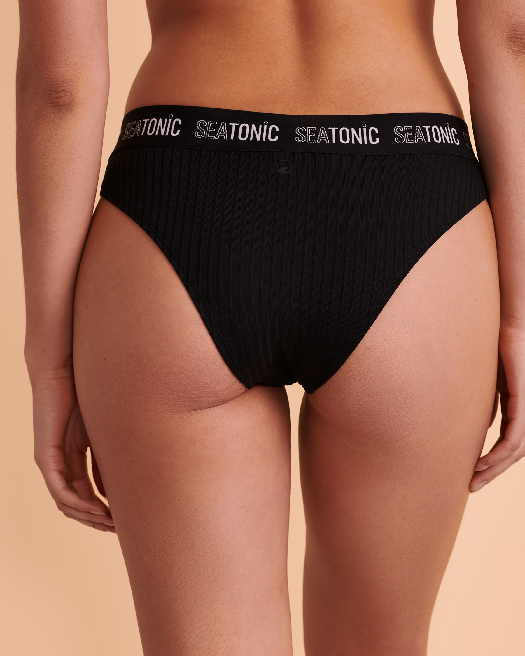 SEATONIC RIB Thong Bikini Bottom Black 01300189 - View2