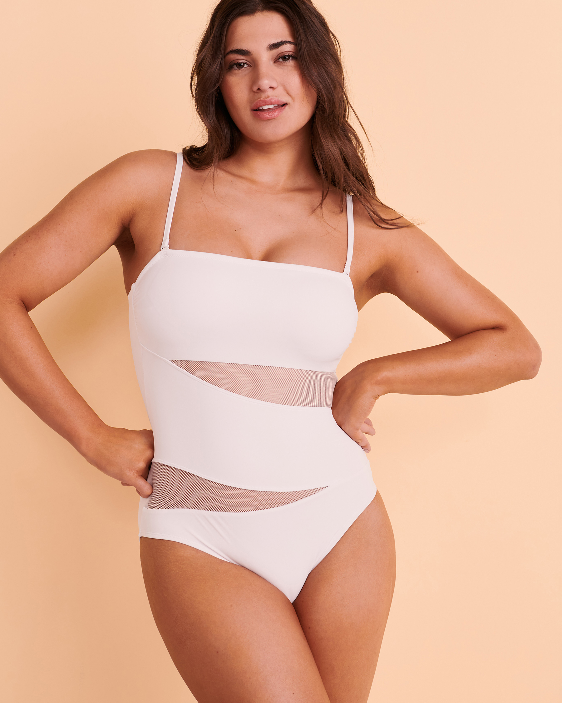 TURQUOISE COUTURE SOLID One-piece Swimsuit White 01400025 - View1