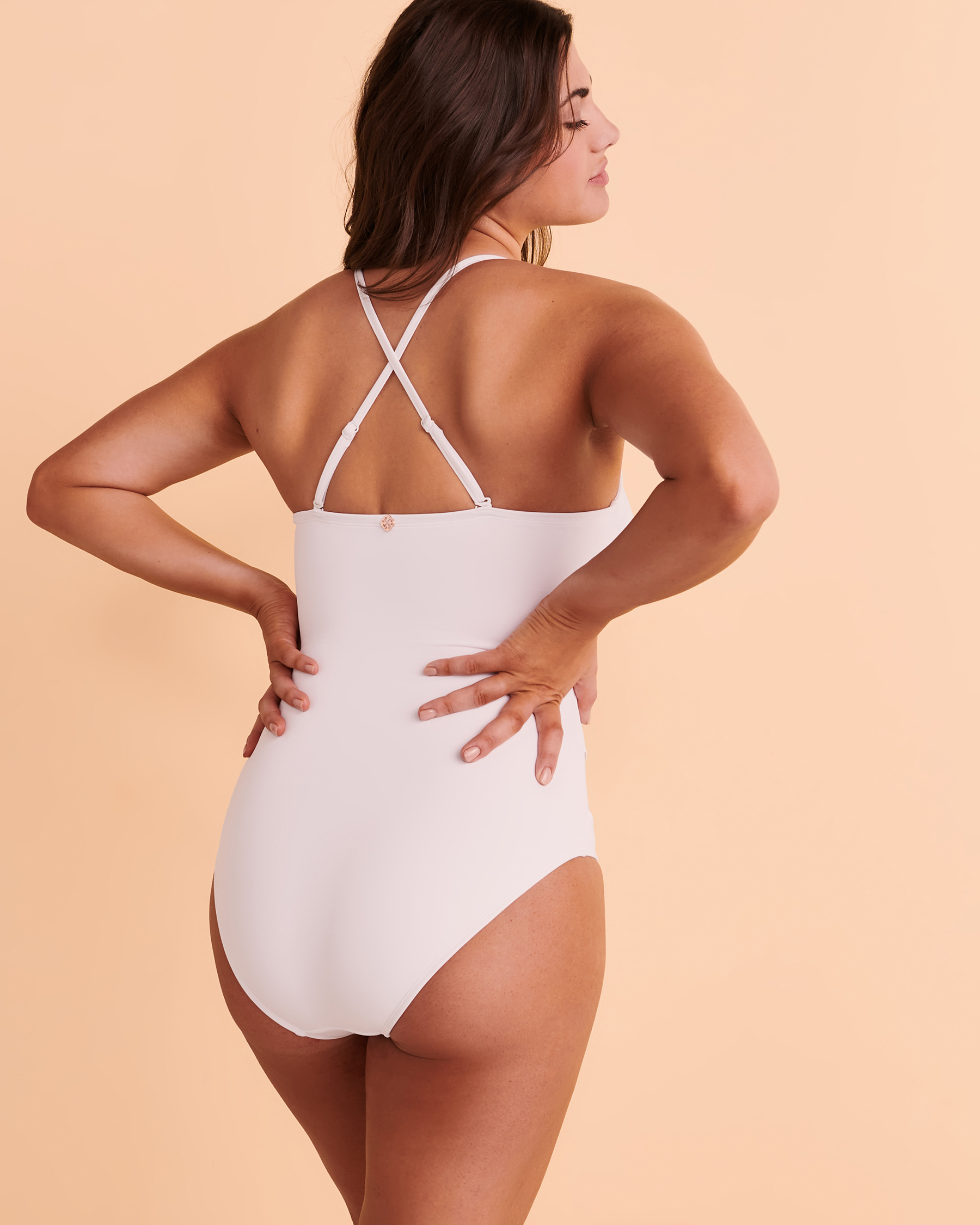 TURQUOISE COUTURE SOLID One-piece Swimsuit White 01400025 - View4