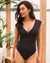 BLEU ROD BEATTIE Let's Get it Twisted Cap Sleeve One-piece Swimsuit Black RBLT23237H - View1