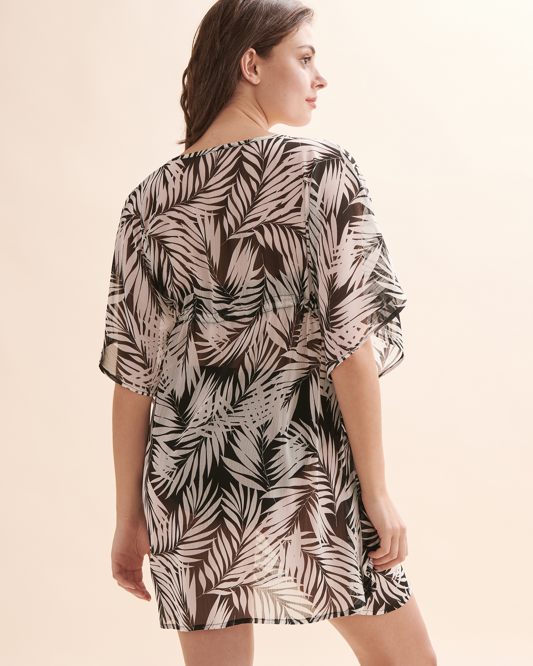 COVER ME Paradise Found Chiffon Caftan Black and white print 23052216 - View2