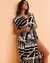 ELAN Maxi Deep V-neck Dress Black and white print RYP5014 - View1