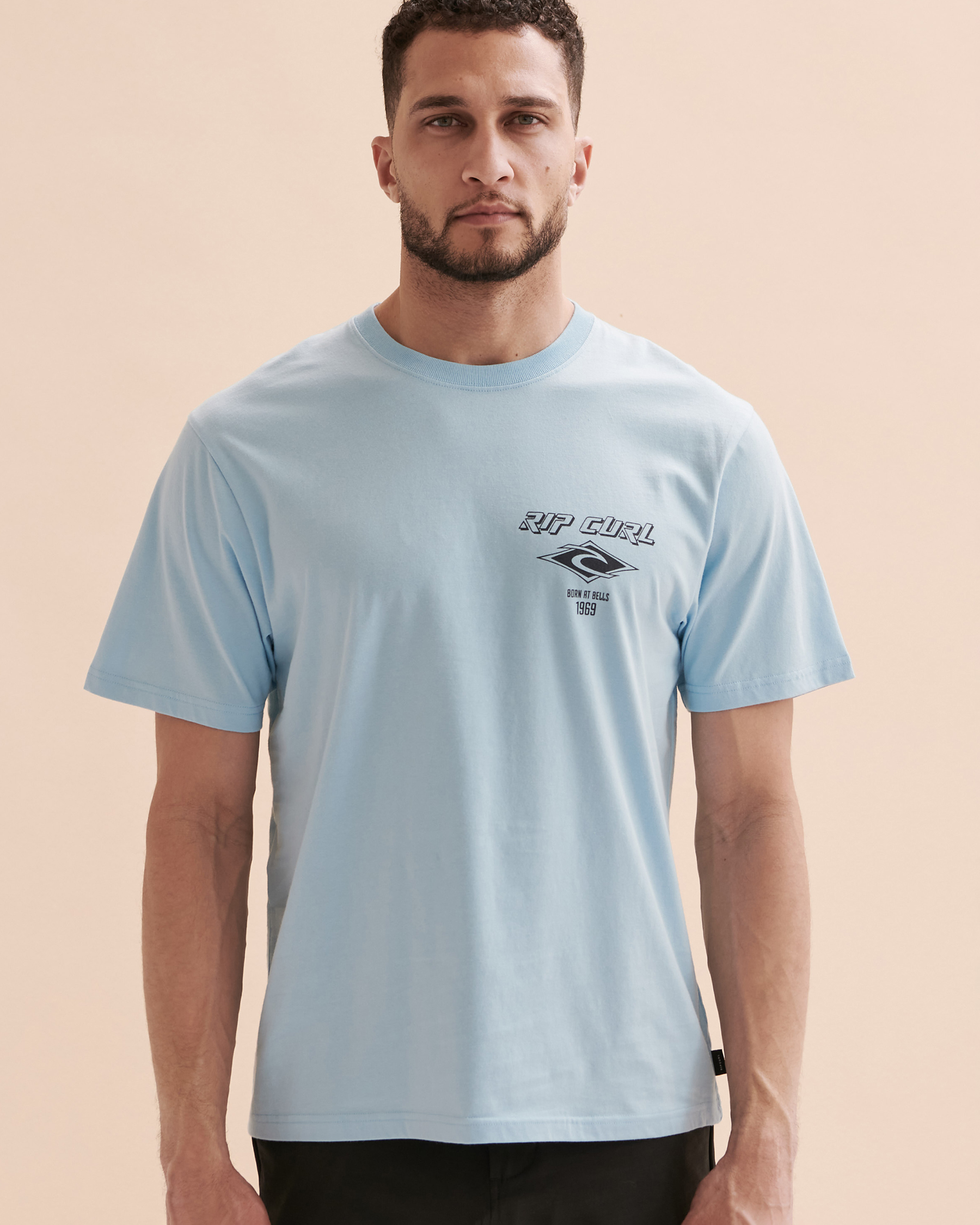 RIP CURL Fade Out Icon T-shirt Blue CTESS9 - View4